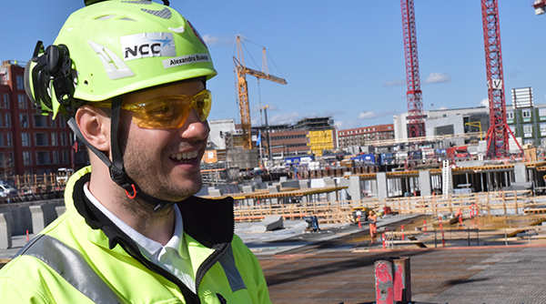 En mand på en byggeplads